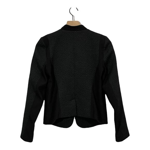 Trouve Long Sleeve Textured Open Blazer - Black - Small - Picture 2 of 7